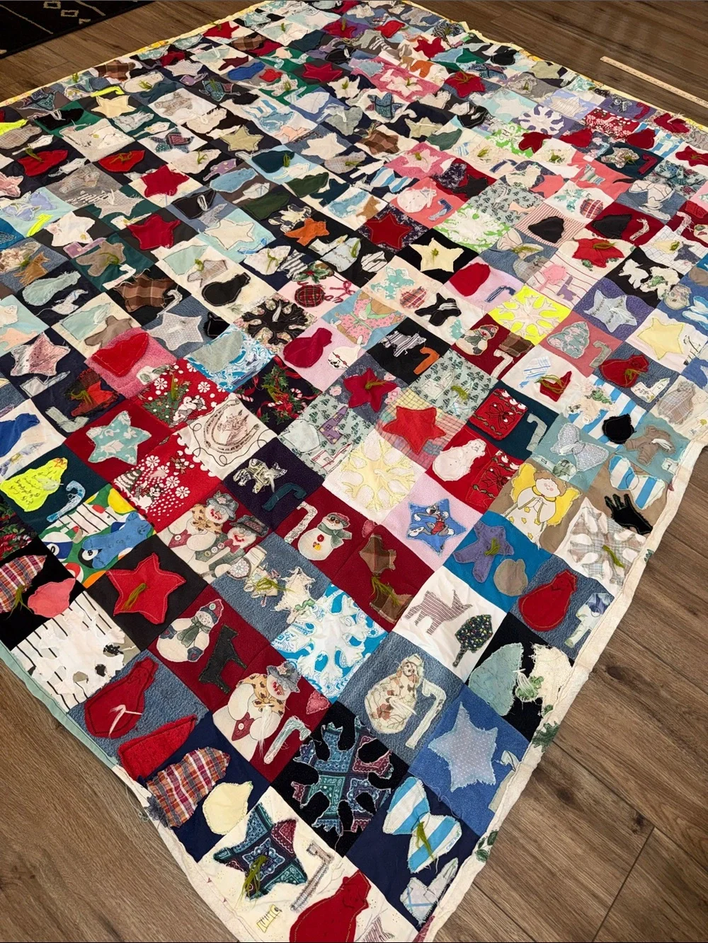 Vintage Shabby Chic Handmade Patchwork Quilted Throw - one of a kind….